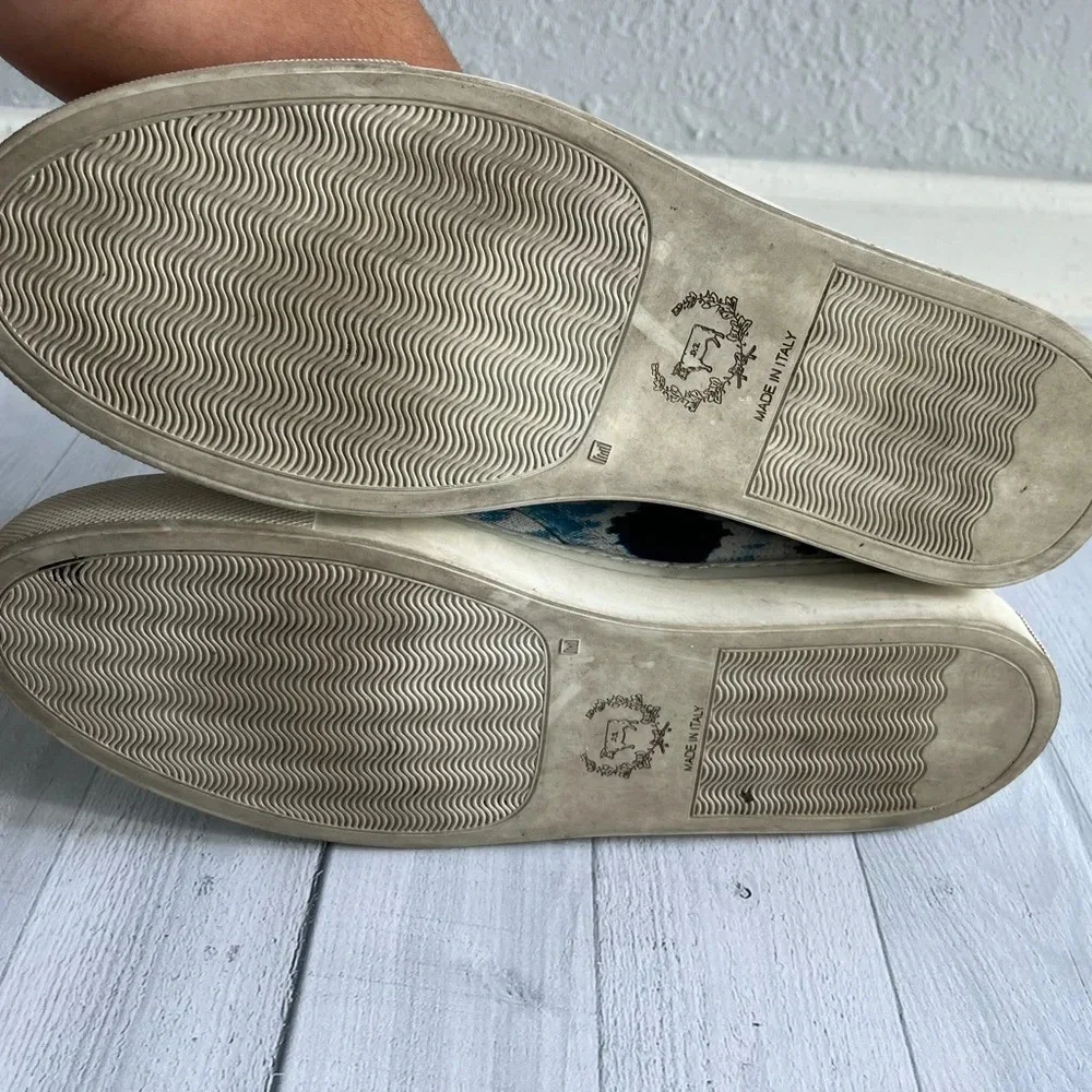 RARE Del Toro Blue Printed Leather Chukka Sneakers Size 11